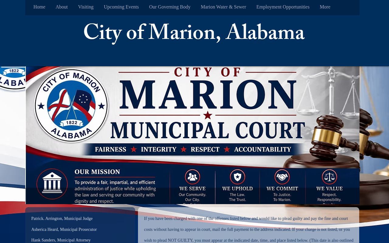 Marion Municipal Court arrest case disposition route in Perry County