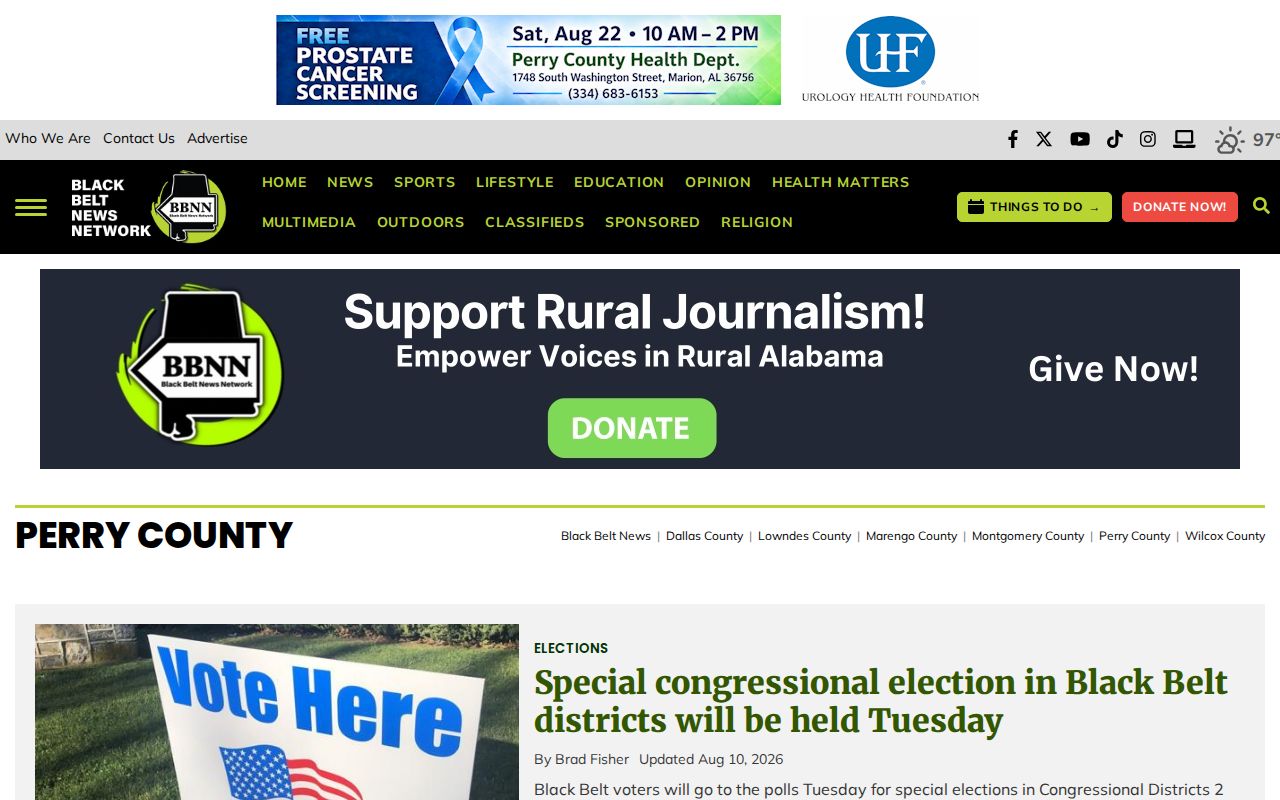 Black Belt News Network Perry County crime news landing page